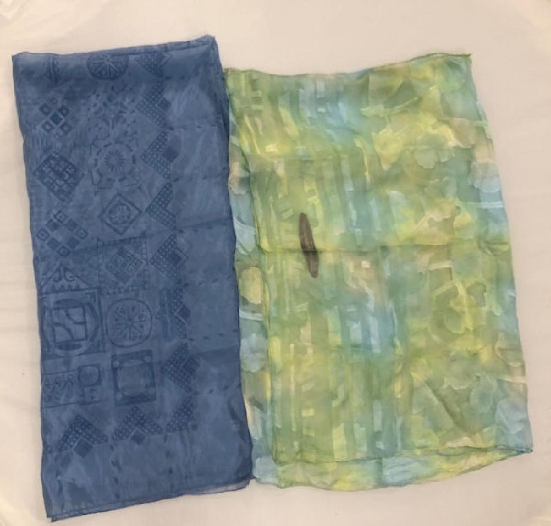 2 SALVATORE FERRAGAMO SILK SCARVES ~ INCLUDING BLUE AND (1 of 5)