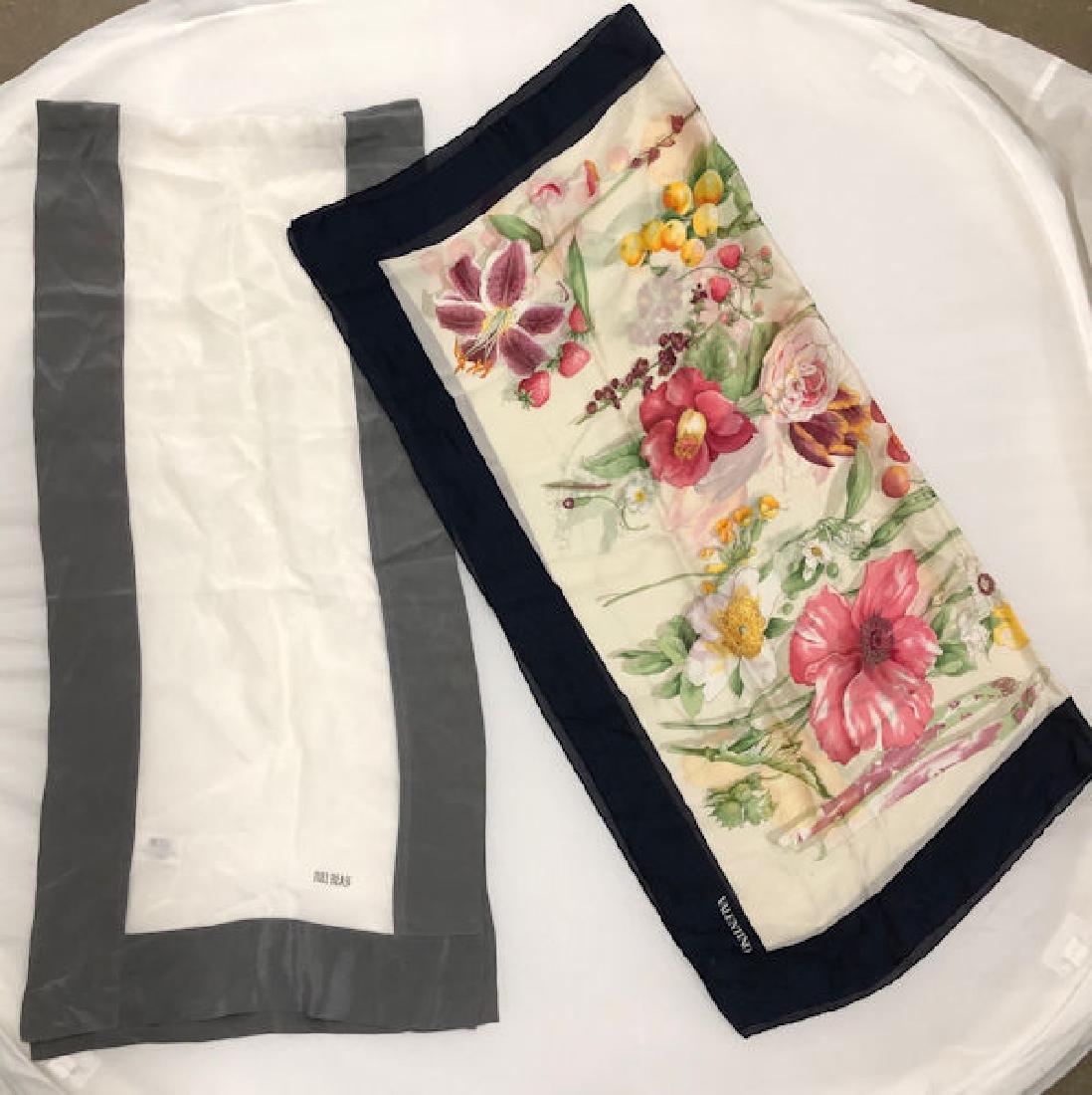 2 DESIGNER SILK SCARVES, VALENTINO AND BILL BLASS ~ (1 of 5)