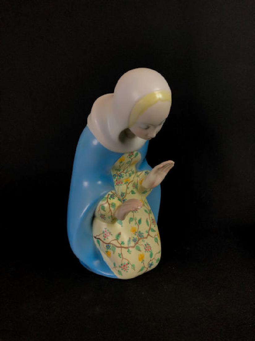 RARE BISQUE LENCI FIGURE OF A KNEELING MADONNA -: RARE BISQUE LENCI FIGURE OF A KNEELING MADONNA - APPROX. 11" TALL
