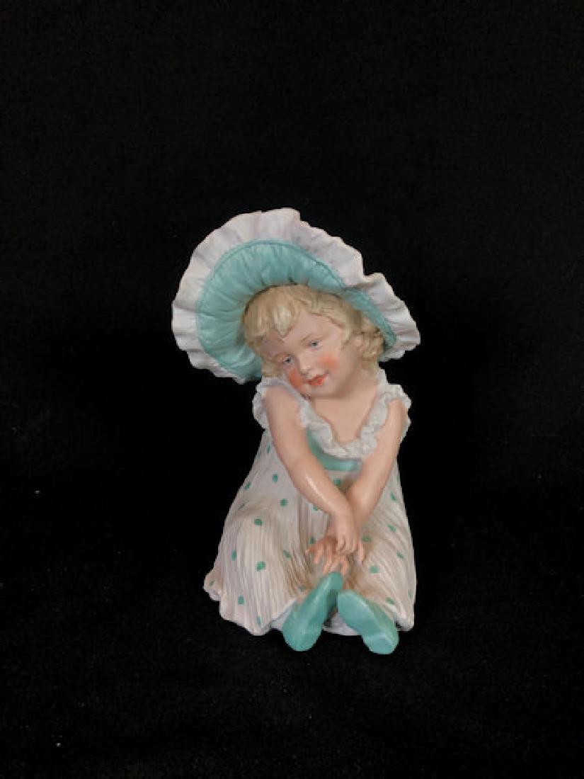 9" RARE HEUBACH "FLOWER CHILDREN" BISQUE GIRL. HEUBACH (1 of 6)