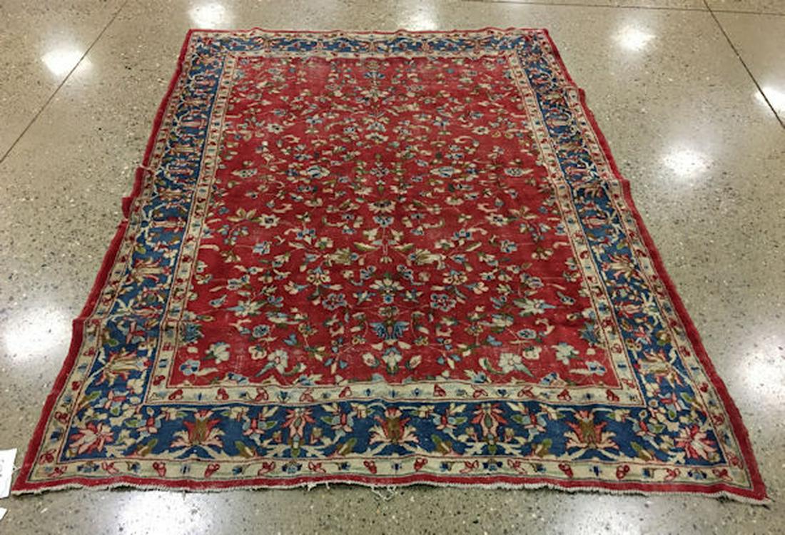 ORIENTAL RUG ANTIQUE PERSIAN KIRMAN, 5'11"x  8'2" (1 of 2)