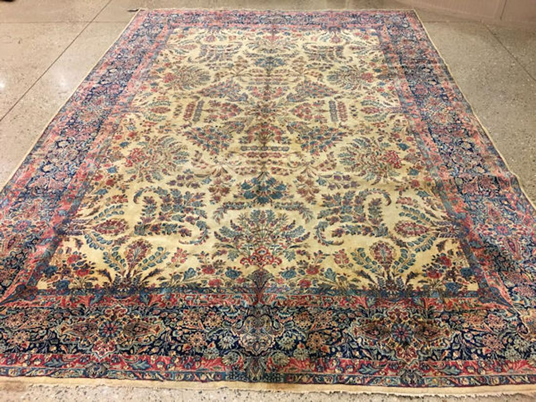 ORIENTAL RUG ANTIQUE PERSIAN LAVAR KIRMAN, 9'8" X 14' (1 of 6)