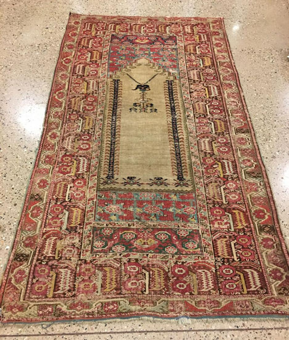 ORIENTAL RUG ANTIQUE TURKISH, 4'3" X 7'11" (1 of 2)