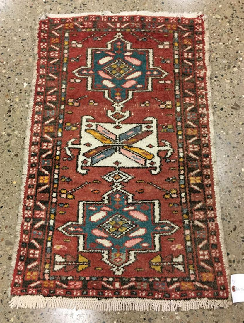ORIENTAL RUG ANTIQUE PERSIAN KARAJEH, 2' X 3' (1 of 2)
