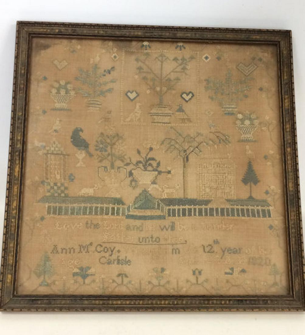 PRIMITIVE SAMPLER IN FRAME, "LOVE THE LORD AND HE WILL (1 of 9)