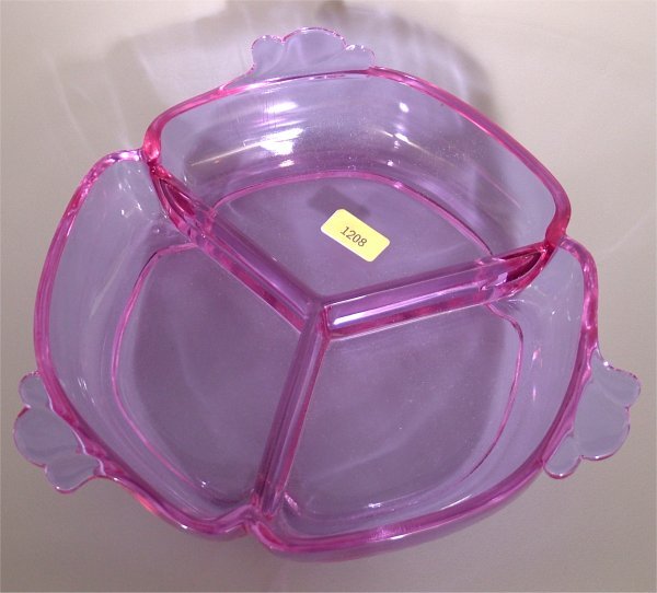 HEISEY 1401 EMPRESS ALEXANDRITE 7" TRIPLEX RELISH