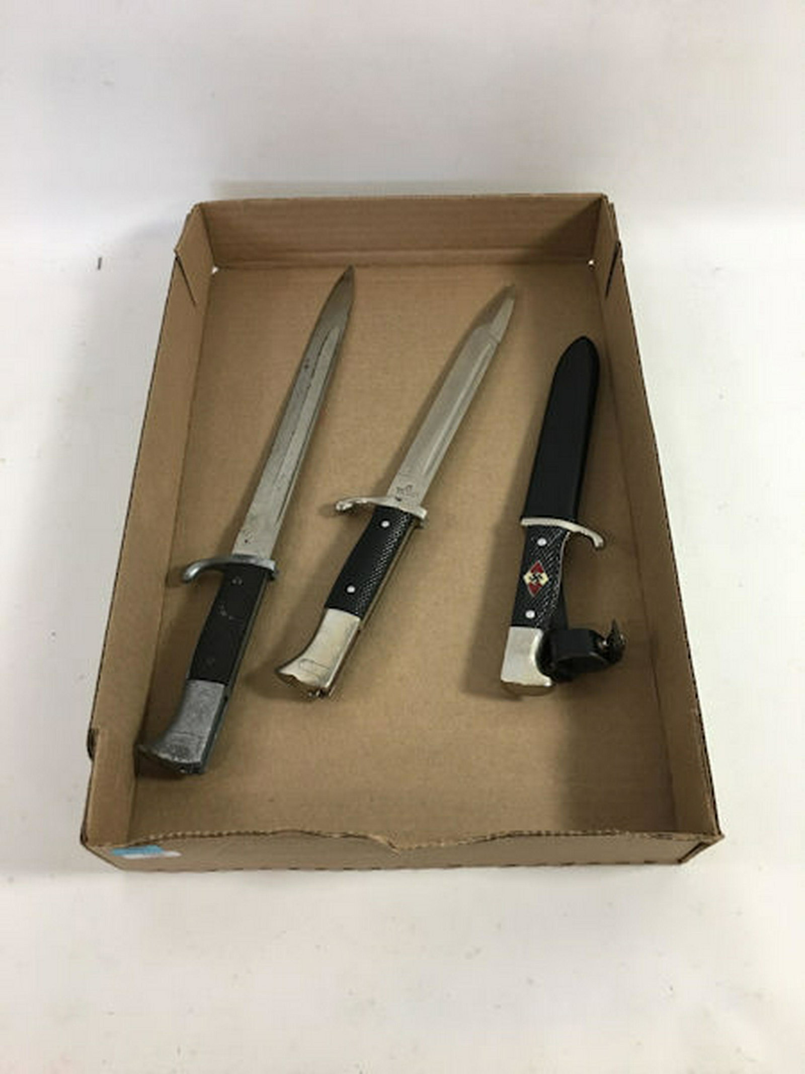 2 BAYONETS INCLUDING ROBT KLAAS SOLINGEN, F.W. HOLLER: 3 BAYONETS INCLUDING ROBT KLAAS SOLINGEN, F.W. HOLLER SOLINGEN AND REPRO HITLER YOUTH KNIFE