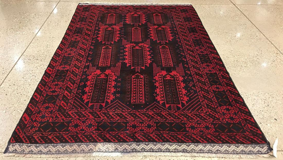 ORIENTAL RUG FINE PERSIAN BALOUCH CIRCA 1950, 6'3" X (1 of 2)
