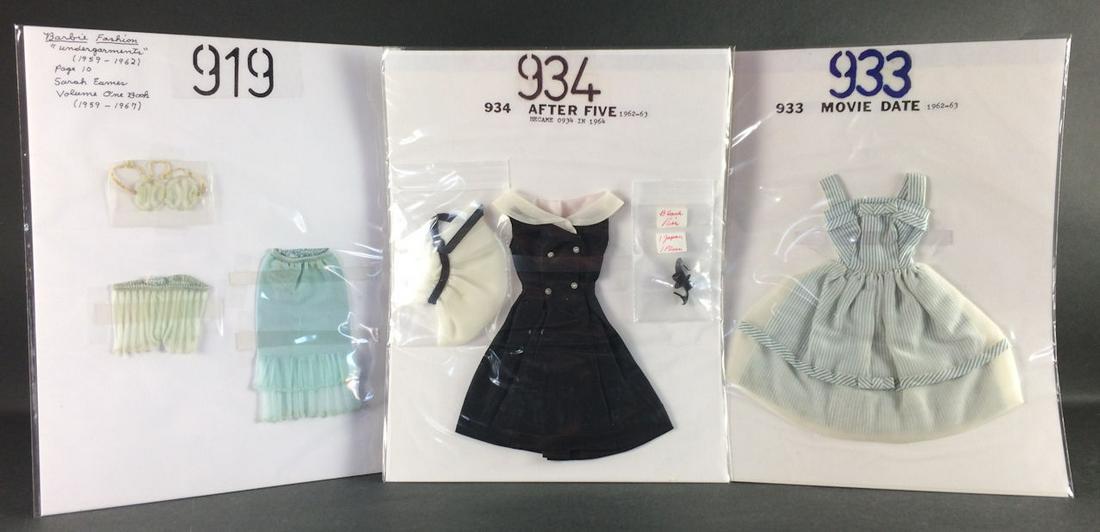 3 VINTAGE BARBIE OUTFITS INCLUDING "AFTER FIVE" #934 (1 of 1)