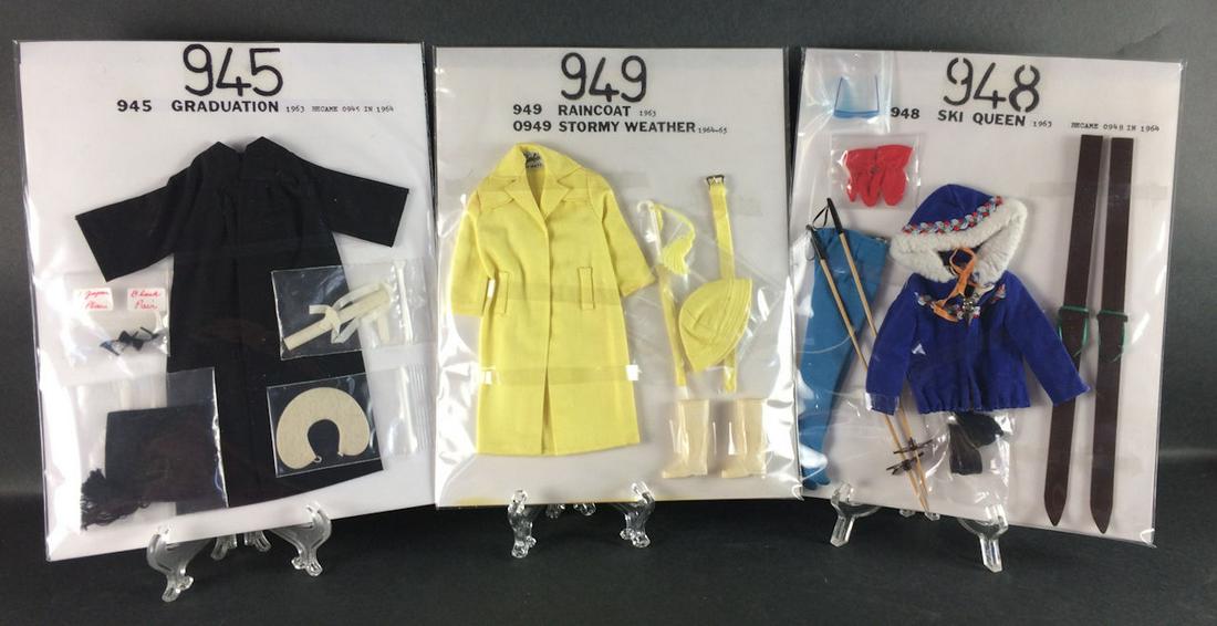 3 BARBIE OUTFITS INCLUDING "RAINCOAT" #949 (COMPLETE), (1 of 1)