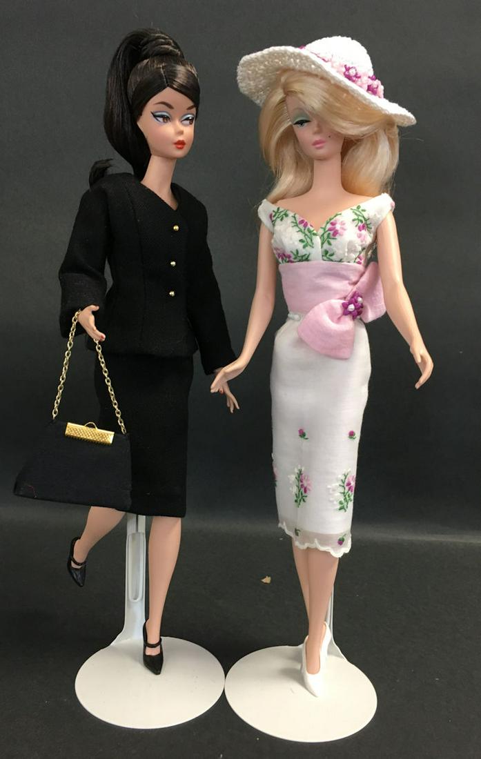 2 SILKSTONE BARBIES INCLUDING LINGERIE WITH BENDABLE: 3 SILKSTONE BARBIES INCLUDING LINGERIE WITH BENDABLE KNEES, ELBOWS AND WRISTS. REDRESSED IN HANKIE CHIC