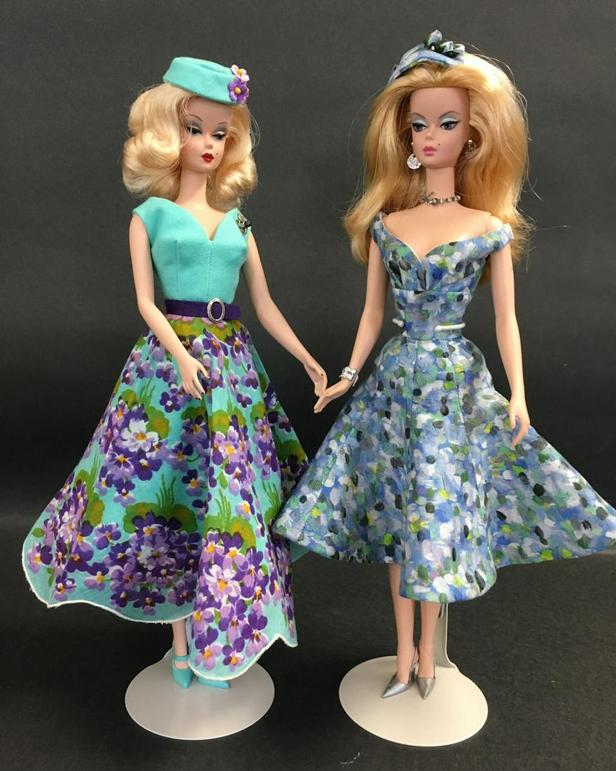2 SILKSTONE BARBIES INCLUDING TRENCH SETTER REDRESSED: 3 SILKSTONE BARBIES INCLUDING TRENCH SETTER REDRESSED IN HANKIE CHIC