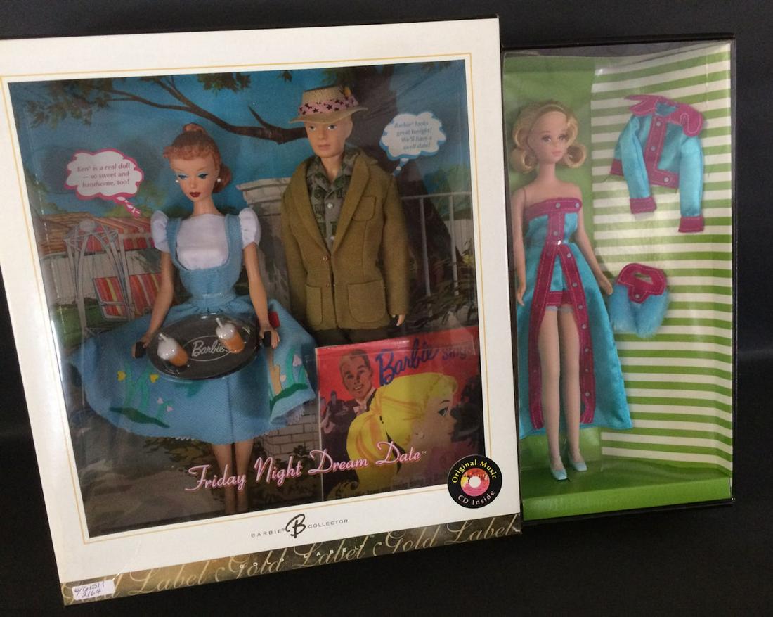 (2) NRFB GOLD LABEL REPRODUCTION BARBIE AND FRIENDS - (1 of 2)