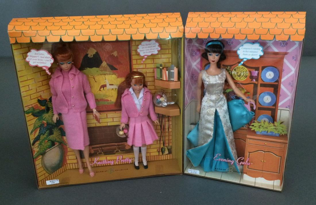 (2) NRFB BARBIE REPRODUCTIONS - "KNITTING PRETTY" (1 of 1)