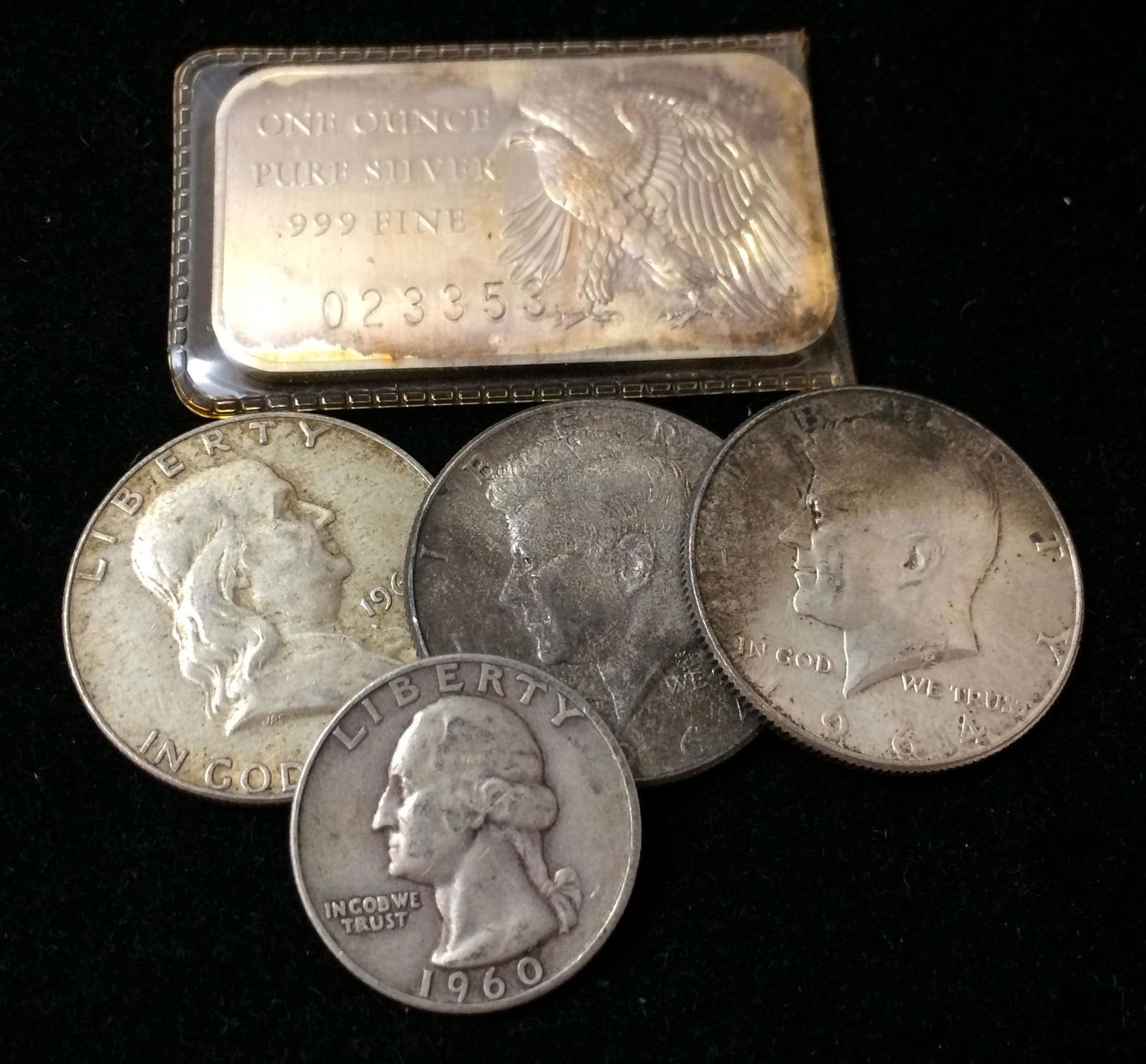 MIXED LOT INCLUDING 1 OZ. .999 FINE SILVER BAR, 3 (1 of 1)