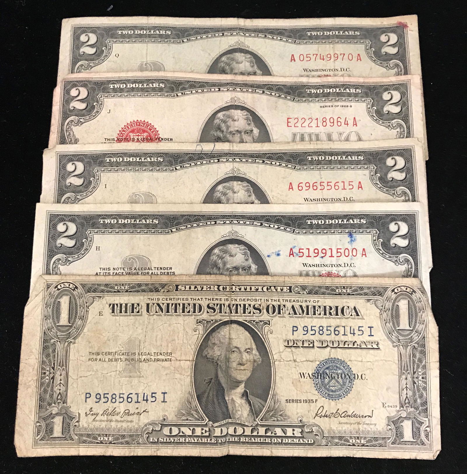 U.S. CURRENCY INCLUDING 4 TWO DOLLAR RED SEAL NOTES AND (1 of 1)