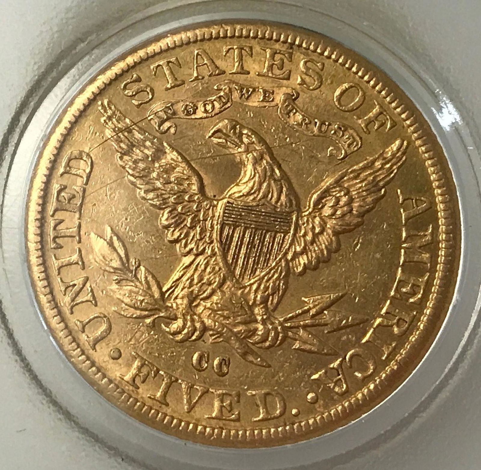 1891 CC U.S. LIBERTY HEAD $5 GOLD QUARTER EAGLE, .900 (1 of 2)