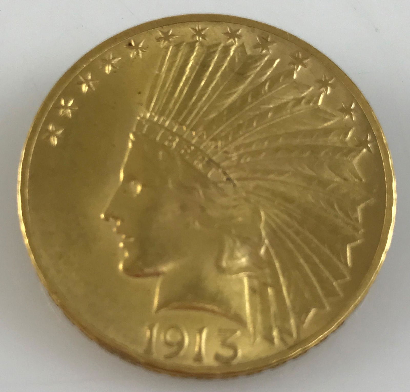 1913 U.S. INDIAN HEAD $10 GOLD EAGLE, .900 GOLD, 16.72g (1 of 2)