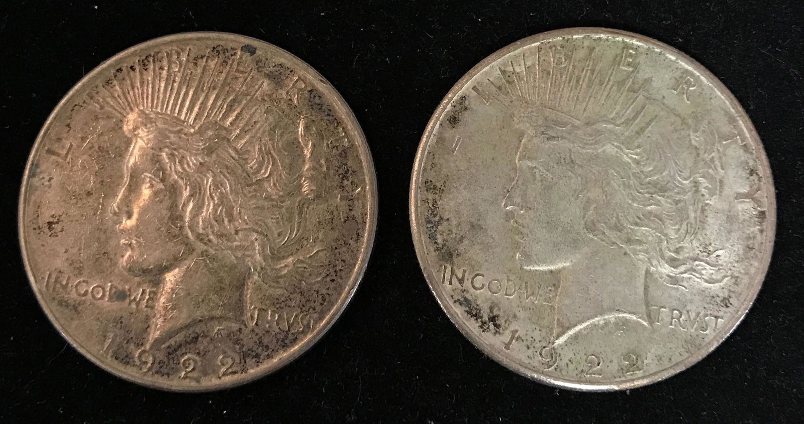 1922D AND 1922S PEACE SILVER DOLLARS *tax exempt* (1 of 2)
