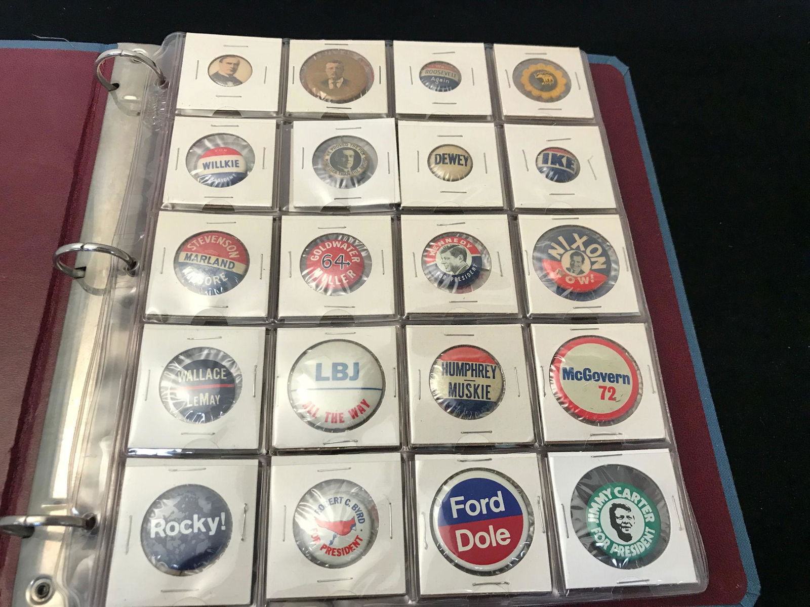 LOT POLITICAL BUTTONS INCLUDING THEODORE ROOSEVELT AND (1 of 2)