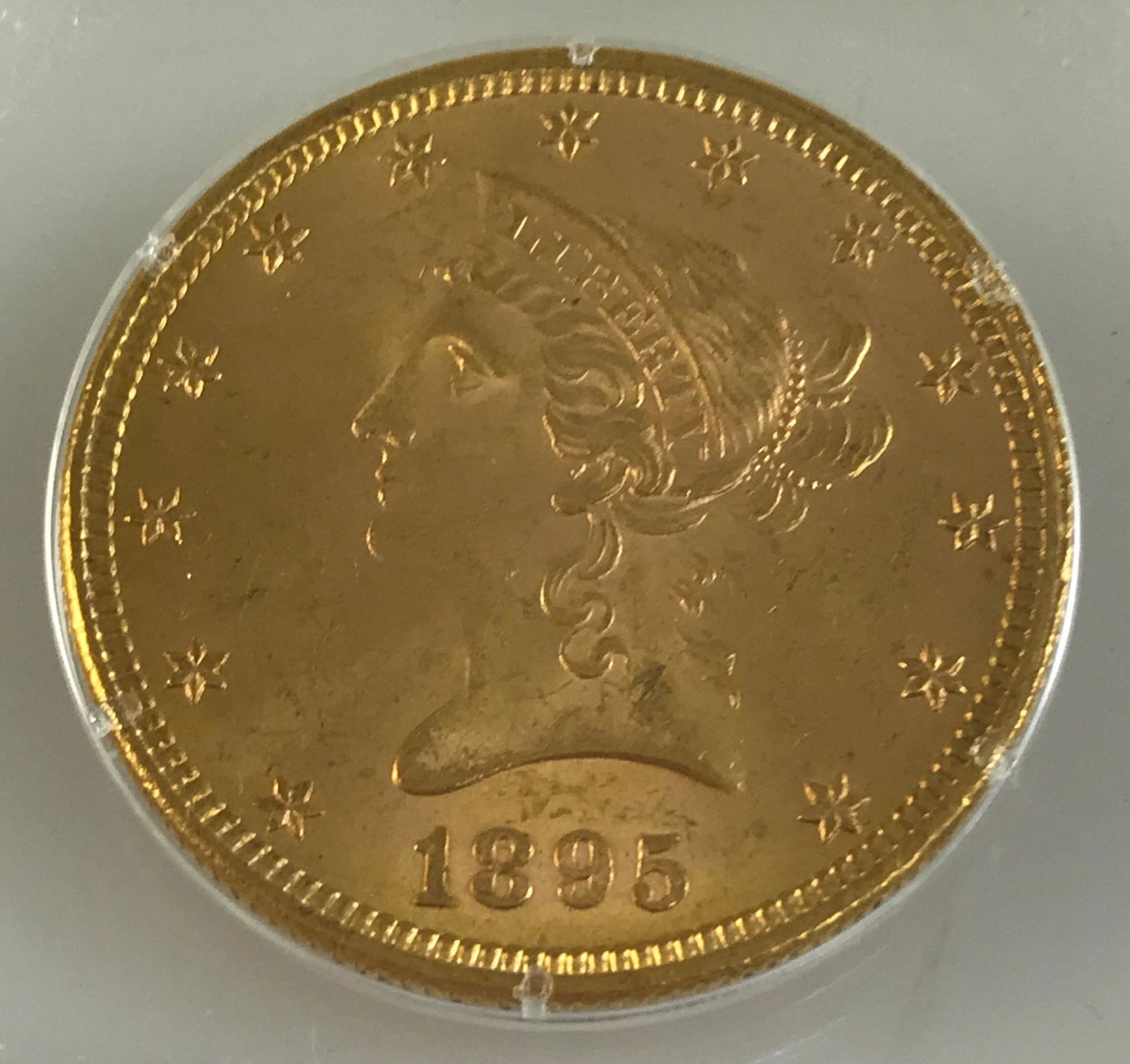 1895 U.S. LIBERTY HEAD $10 GOLD EAGLE, IN BLANCHARD (1 of 2)