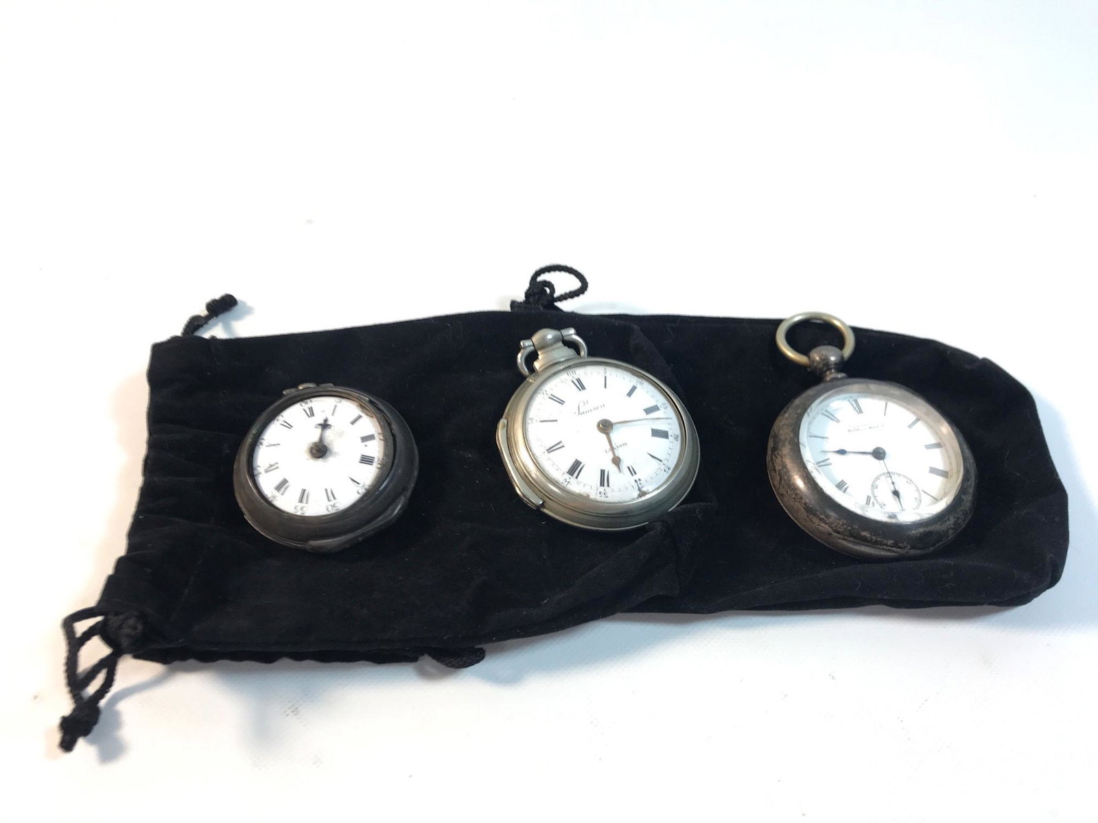 THREE SILVER TONE POCKET WATCHES (1 of 6)