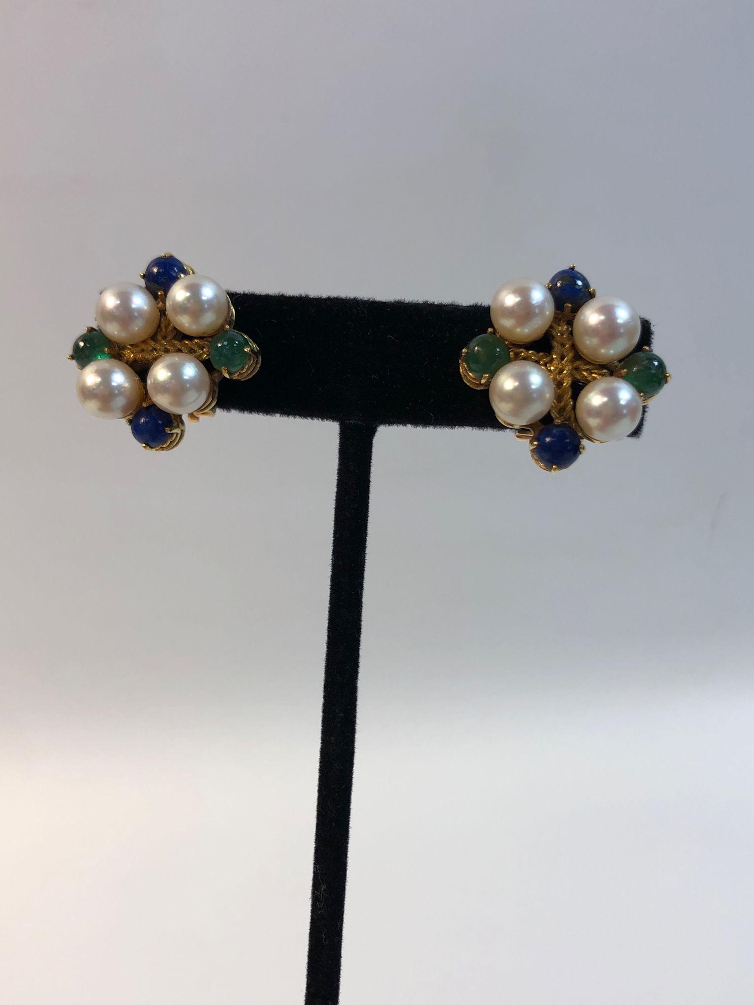 18KT YELLOW GOLD & PEARL EARRINGS ~ APPROX (1 of 9)