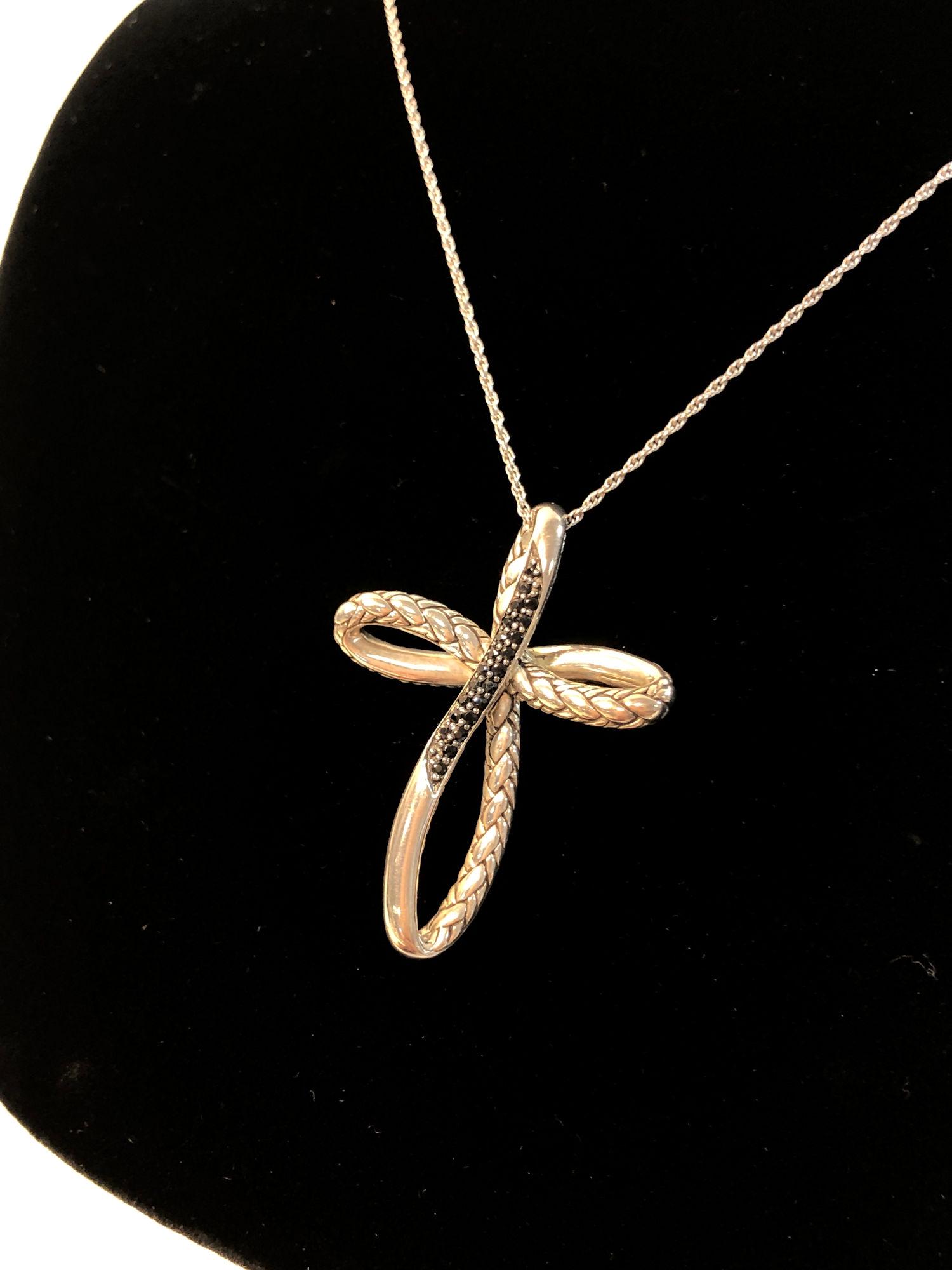 STERLING SILVER JOHN HARDY CROSS NECKLACE (1 of 9)