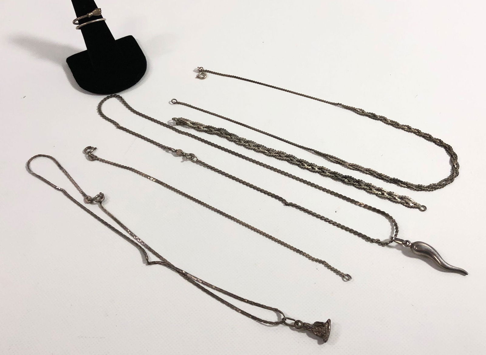 STERLING SILVER CHAINS AND RING (1 of 4)