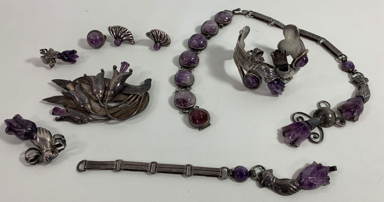 STERLING SILVER AND PURPLE QUARTZ JEWELRY (1 of 7)