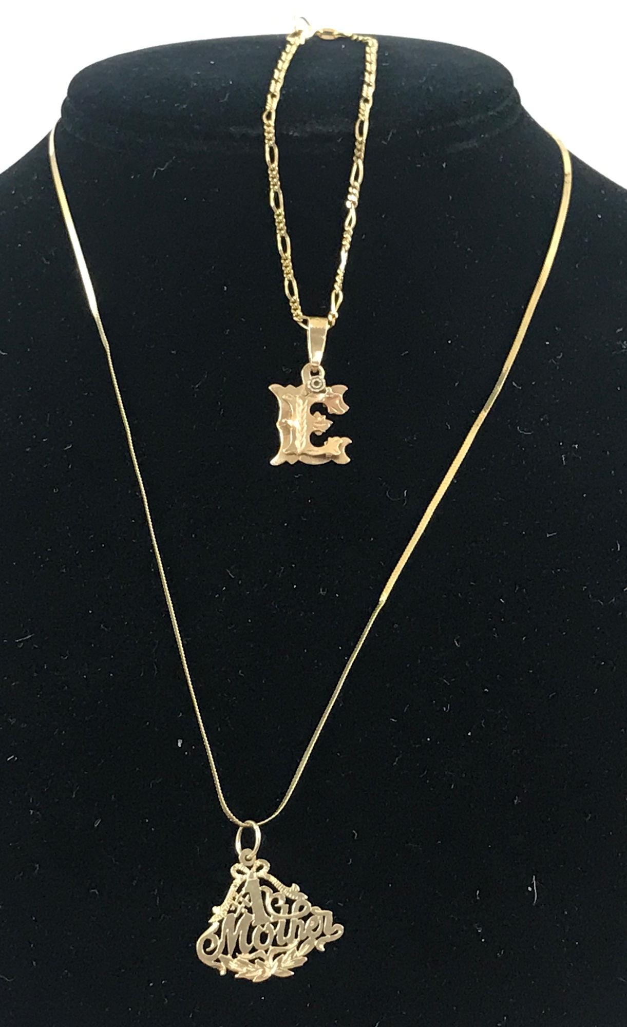 TWO GOLD CHAINS W/ PENDANTS (1 of 5)