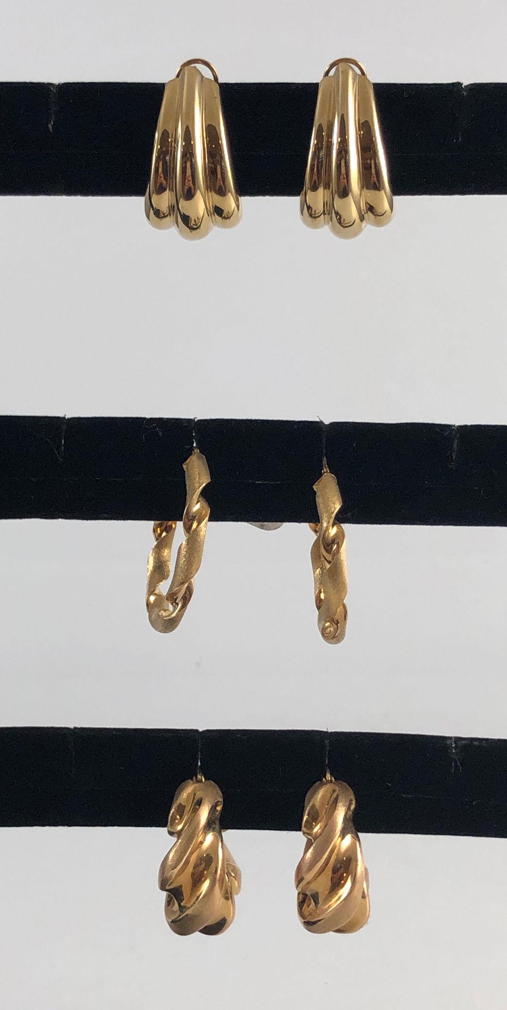 THREE PR. 14KT GOLD EARRINGS (1 of 7)