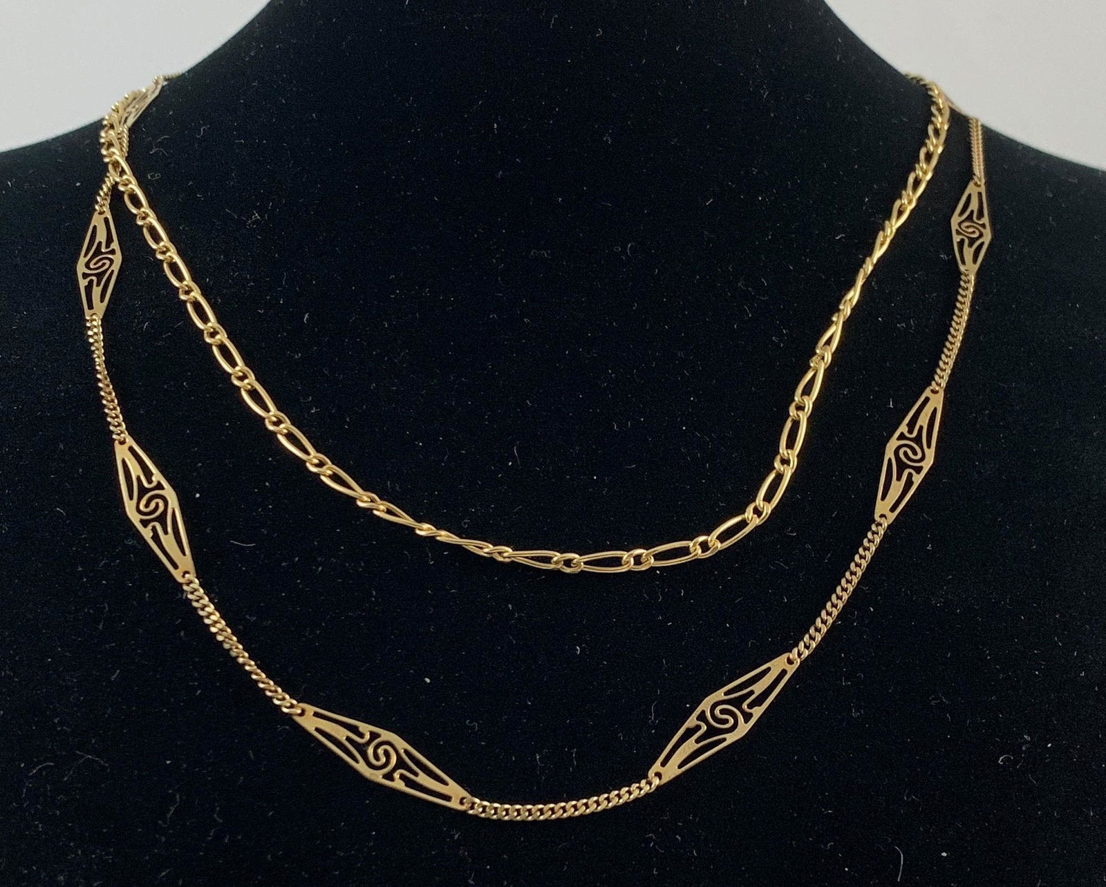 TWO GOLD NECKLACES (1 of 4)