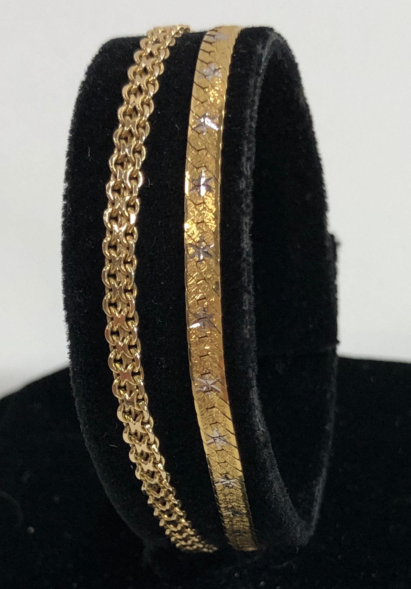 TWO 14KT GOLD BRACELETS (1 of 5)