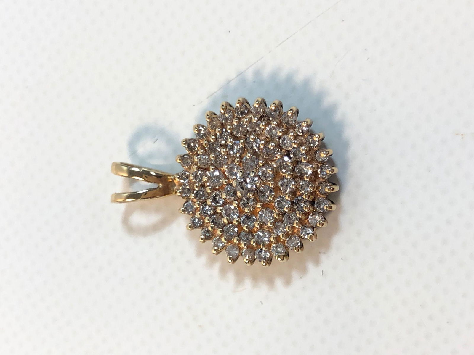 DIAMOND CLUSTER PENDANT ~ 10KT YELLOW GOLD PENDANT, (1 of 6)