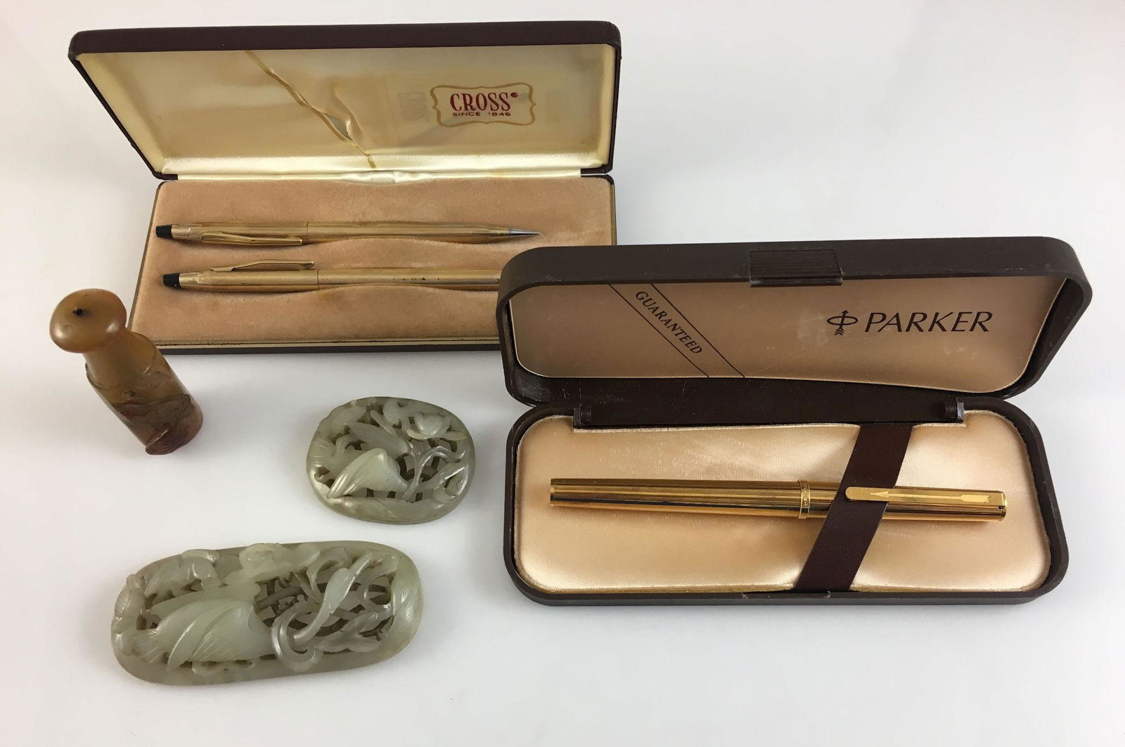 PEN, DESK SET, THREE STONE OBJECTS (1 of 4)