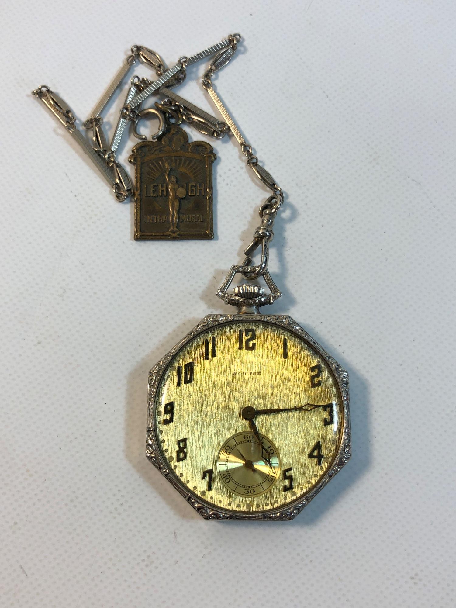 E HOWARD 14KT WHITE GOLD POCKET WATCH (1 of 20)