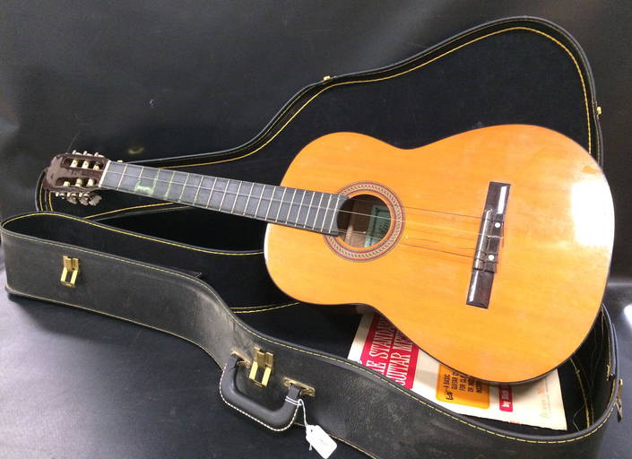 Crestline Acoustic Guitar In Hard Case Missing Strings