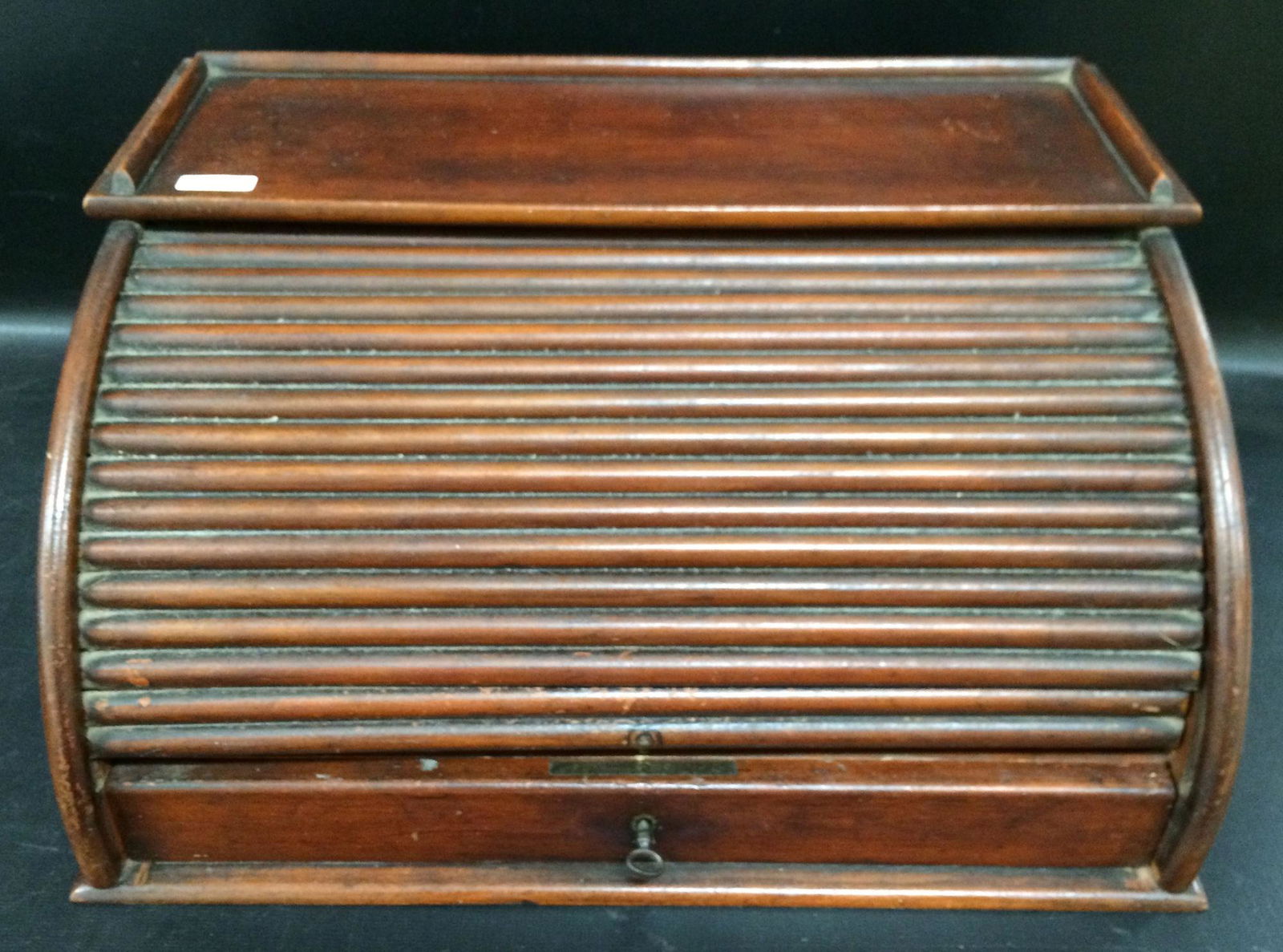 ROLL TOP TABLETOP DESK MAHOGANY 14.5″ X 11″: ROLL TOP TABLETOP DESK MAHOGANY 14.5″ X 11″ X 7″