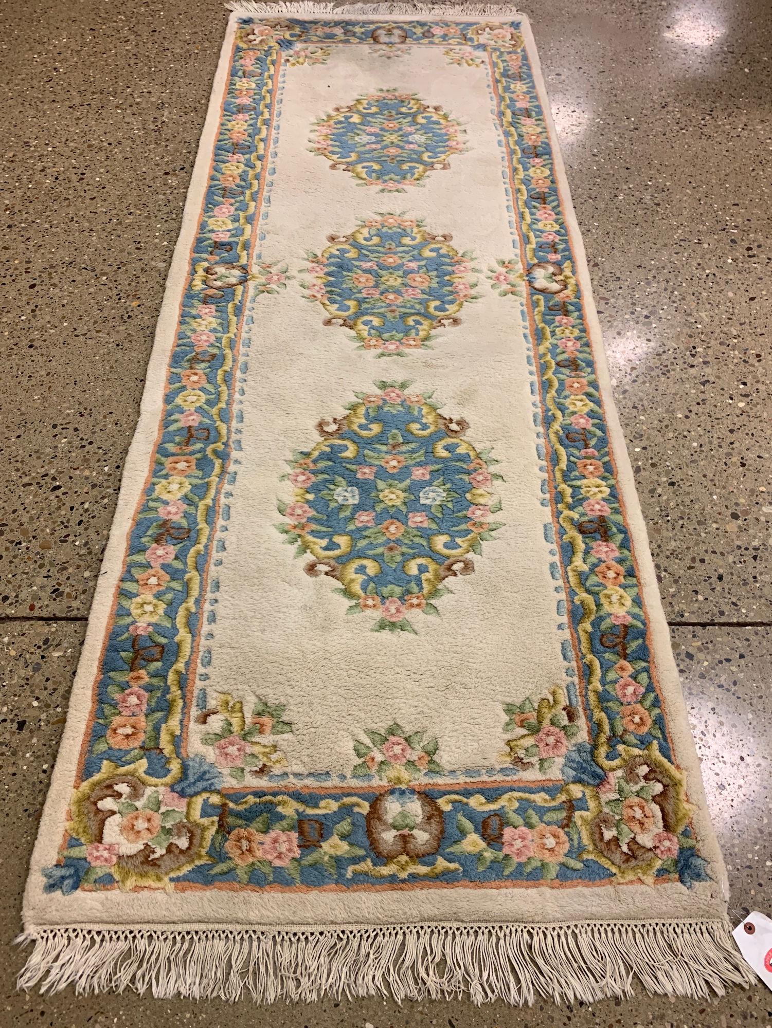 ORIENTAL RUG, CHINESE SCULPTED, 3′2″ X (1 of 5)