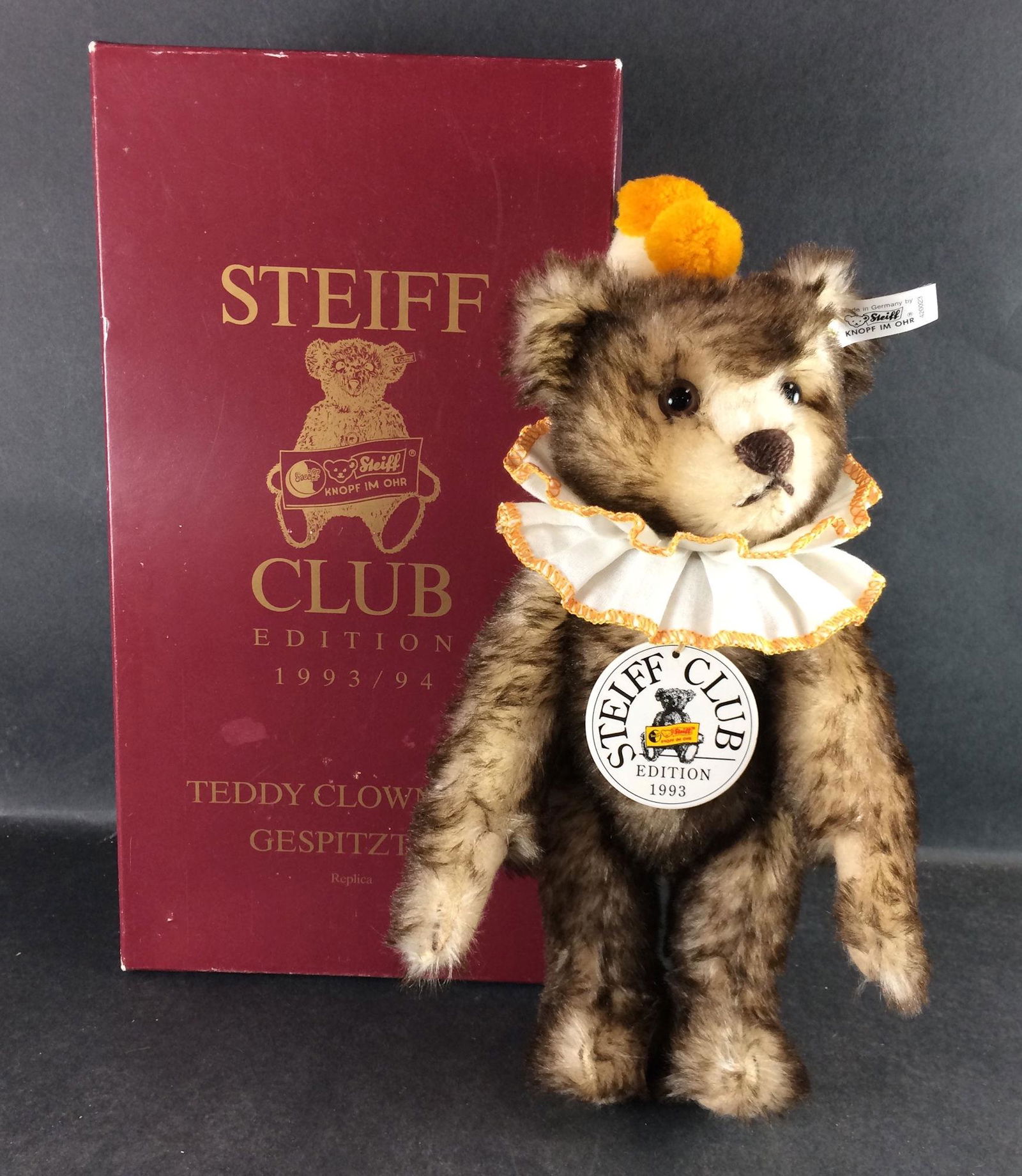 11" STEIFF BROWN TIPPED MOHAIR 1933 CLUB BEAR "TEDDY (1 of 1)