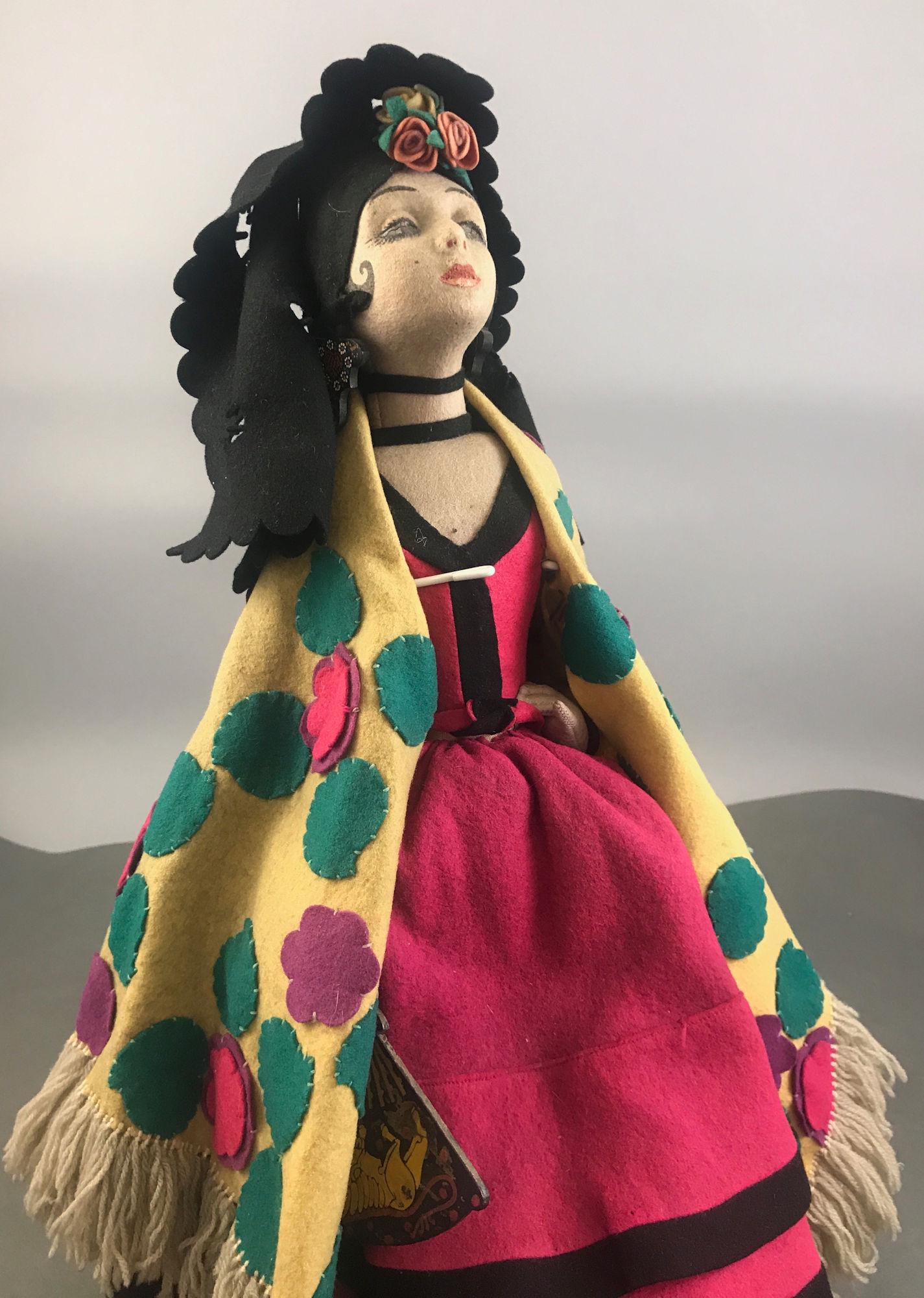 25" LENCI BOUDOIR DOLL. ALL FELT AND ALL ORIGINAL, (1 of 6)