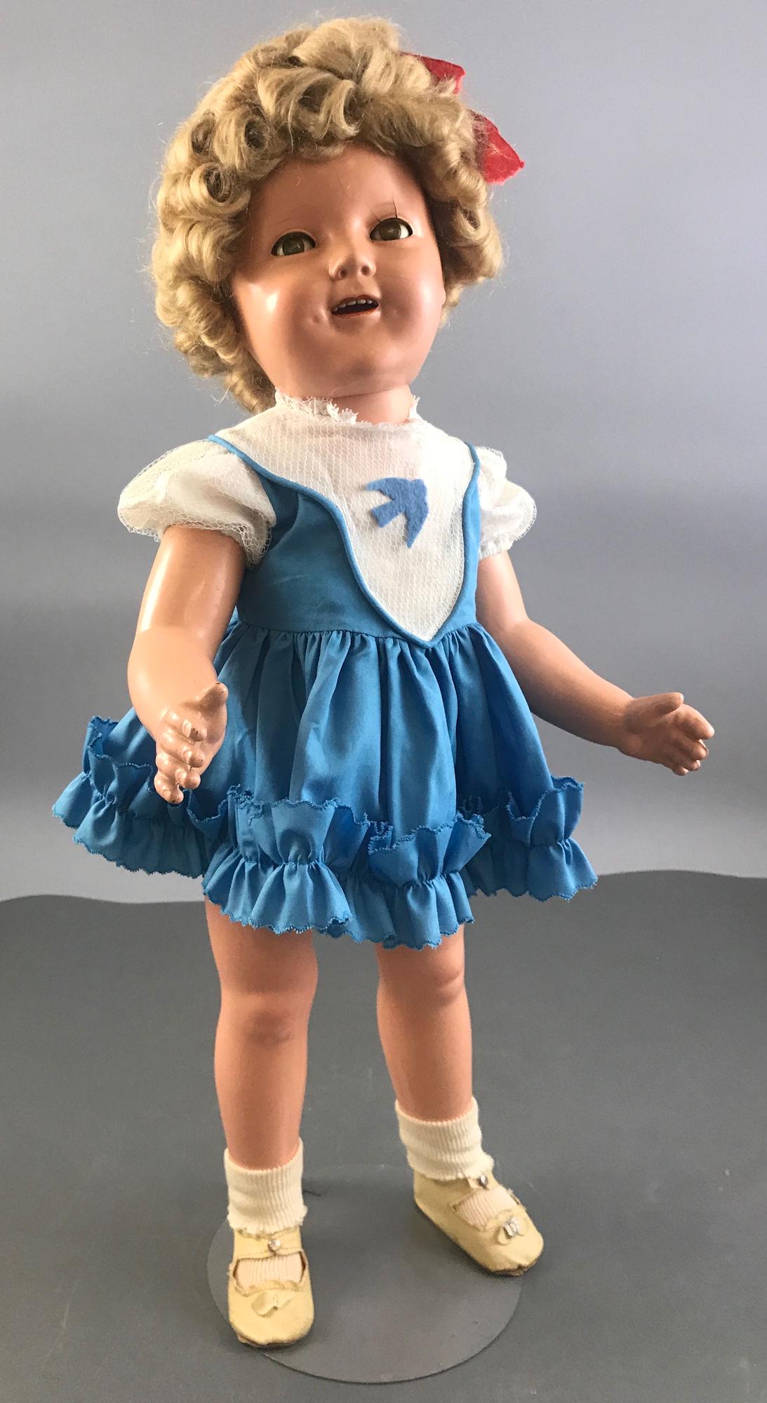 25" IDEAL COMPOSITION SHIRLEY TEMPLE. MOHAIR WIG, (1 of 3)