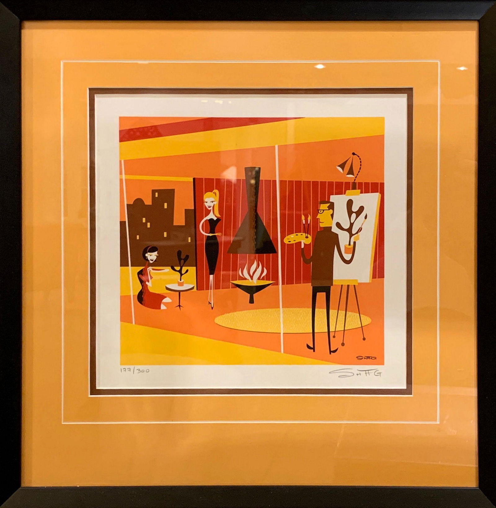 JOSH AGLE "SHAG" (1962) SERIGRAPH, MIDCENTURY MODERN (1 of 3)