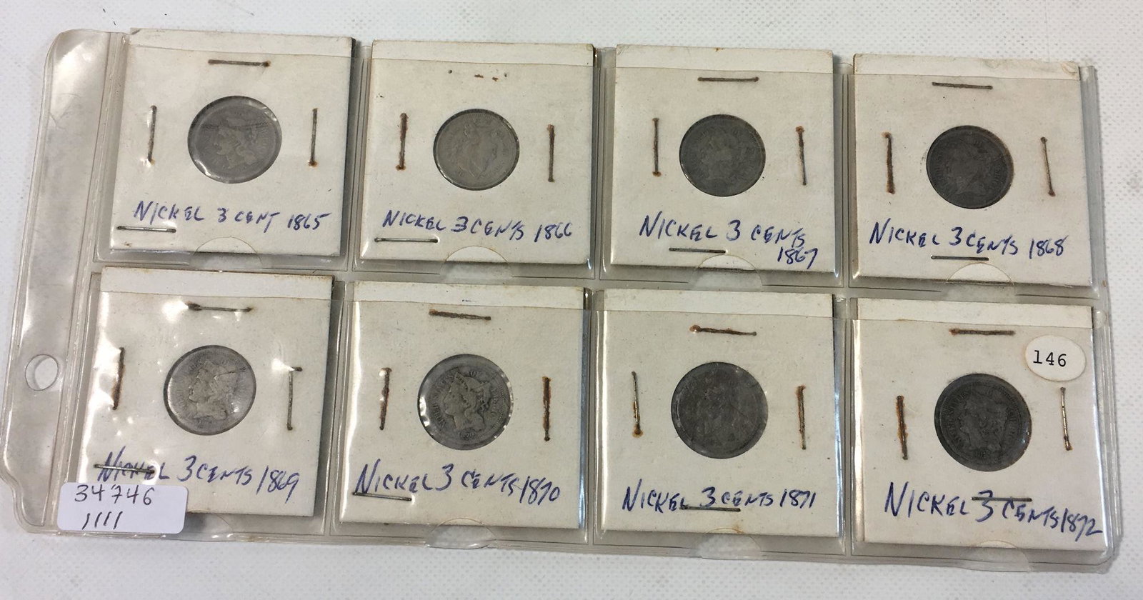 LOT OF THREE CENT NICKELS (1 of 2)