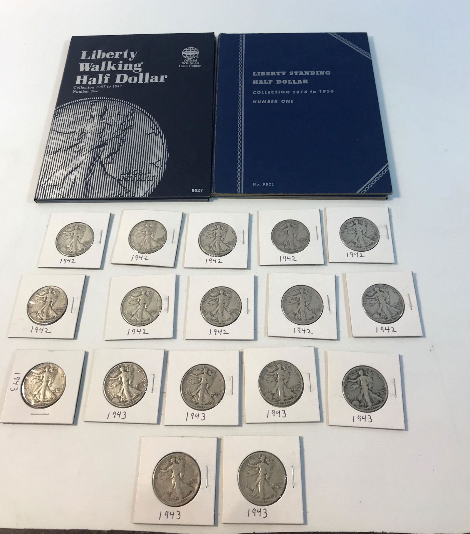 LIBERTY WALKING/STANDING SILVER HALF-DOLLAR COINS (1 of 15)