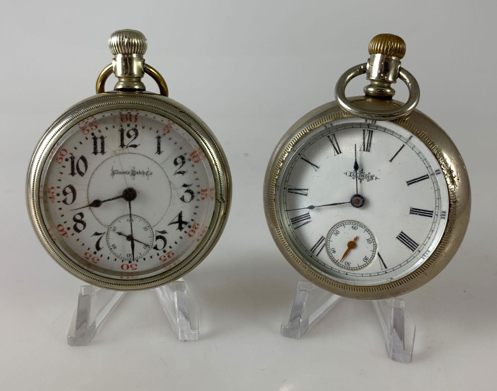 TWO ANTIQUE ILLINOIS POCKET WATCHES (1 of 9)
