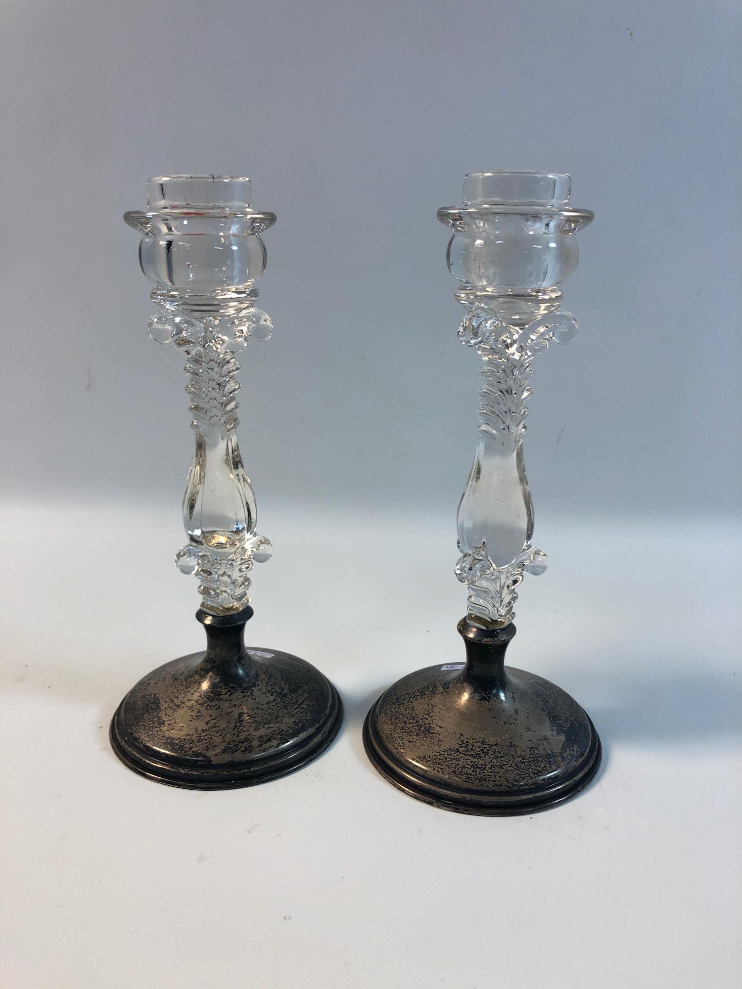 LOT OF TWO VINTAGE CANDLESTICK BASES (1 of 6)
