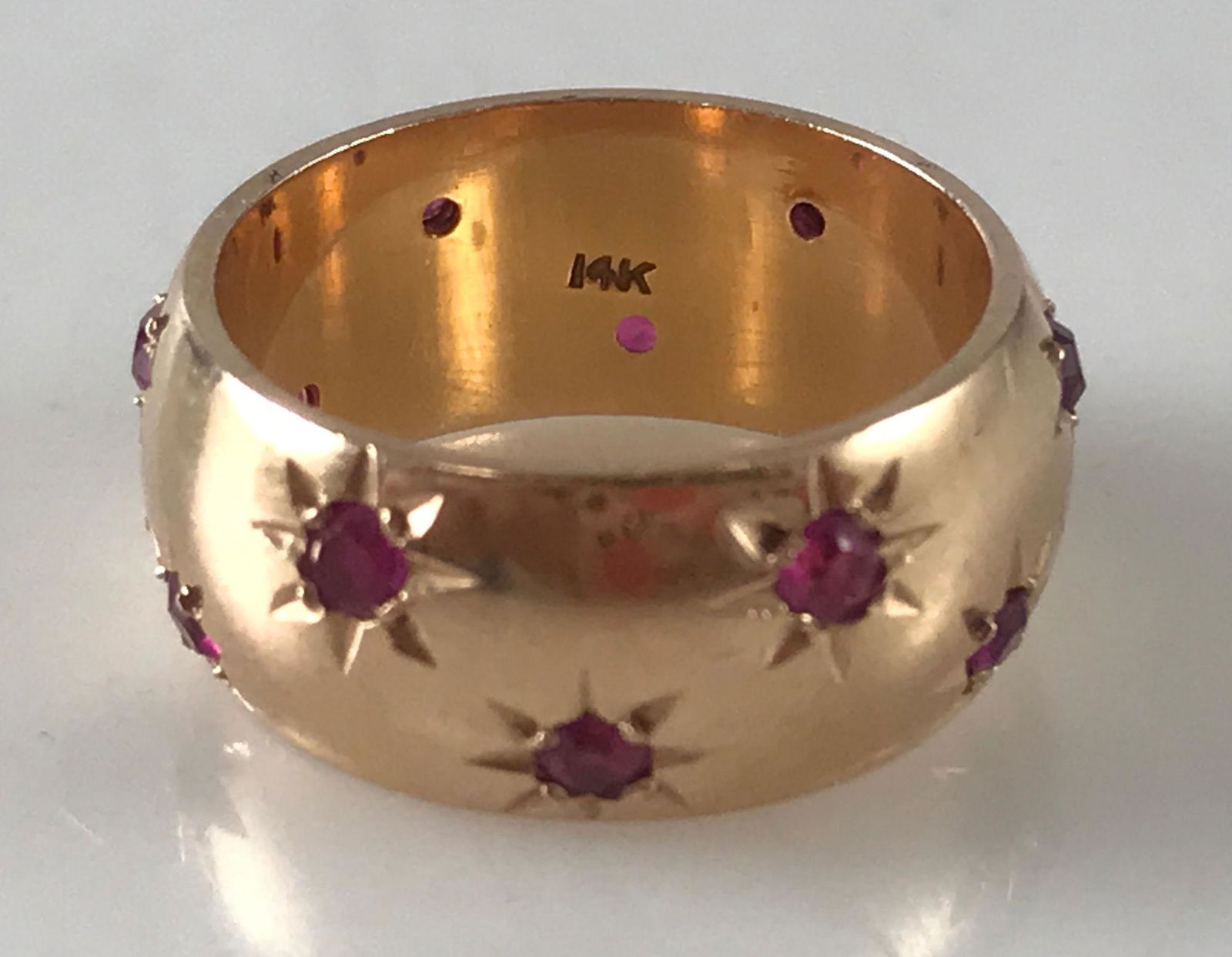 14KT YELLOW GOLD AND PINK SAPPHIRE RING (1 of 5)