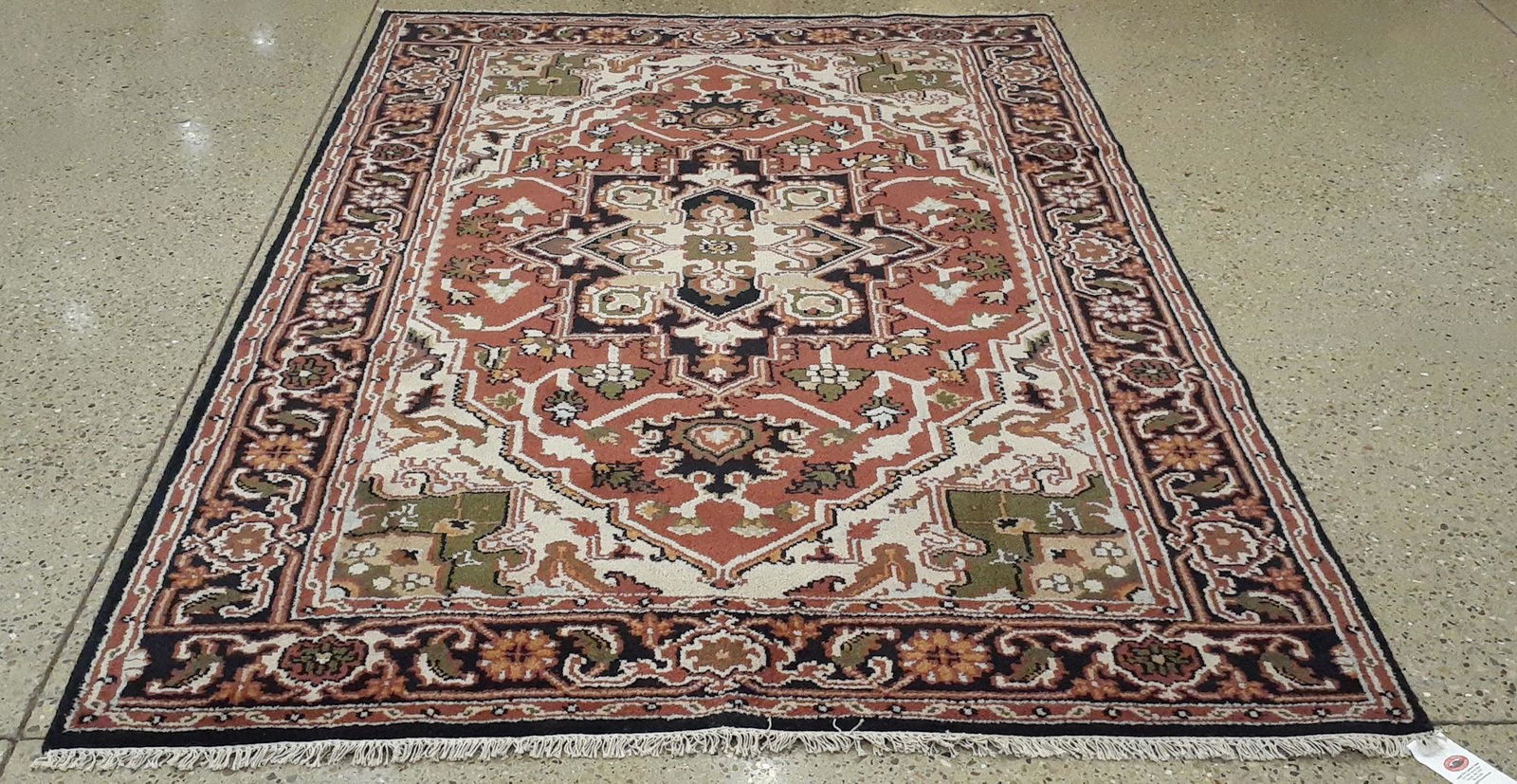 ORIENTAL RUG FINE INDO PERSIAN HERIZ SERAPI RUG, 6' X (1 of 5)